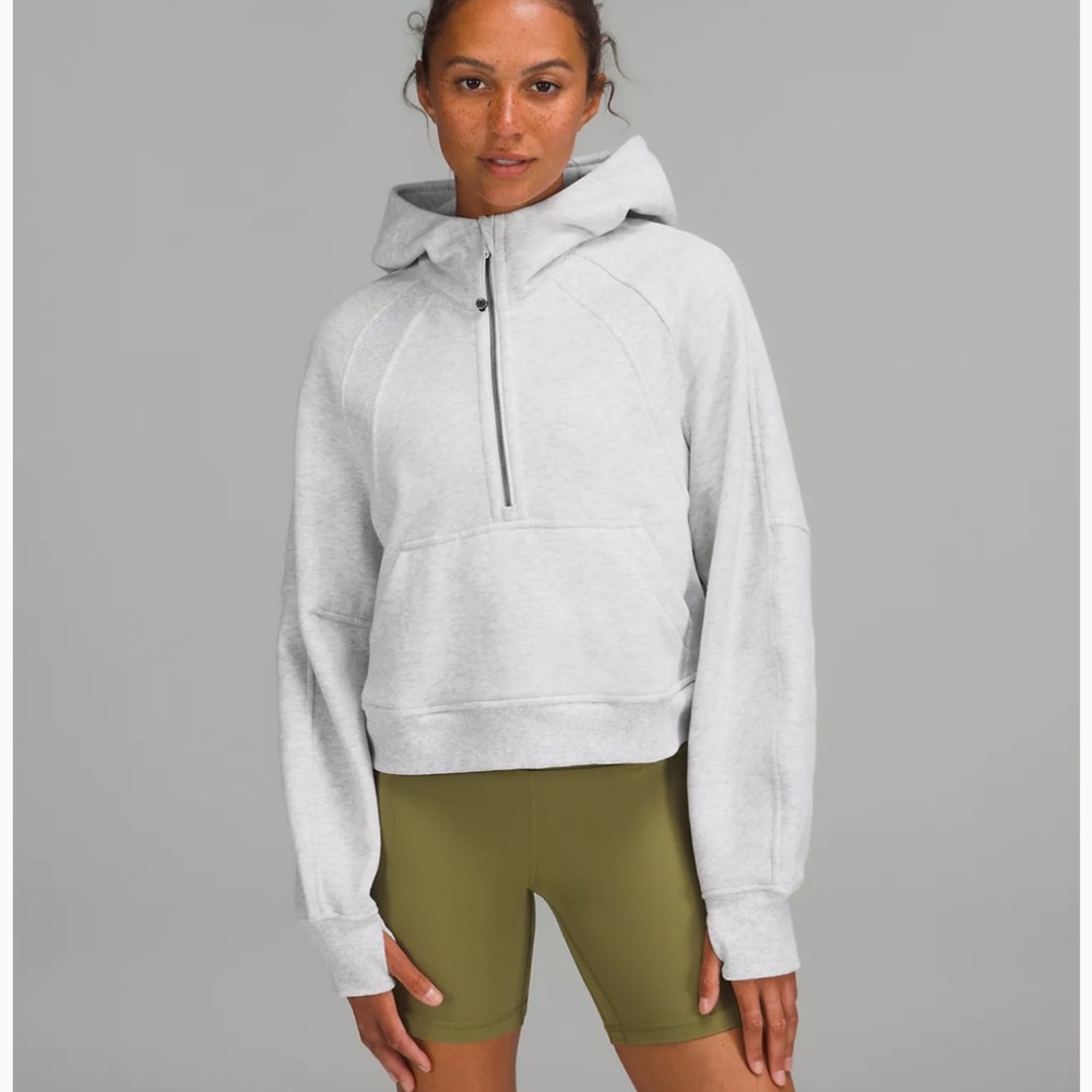 Lululemon Scuba Oversized Half Zip Hoodie Heathered Core Ultra Light Grey M/L